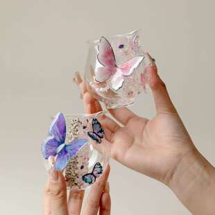 墨己工创意蝴蝶奢公道杯高璃硼硅耐热玻茶STA海分茶器高颜值手轻