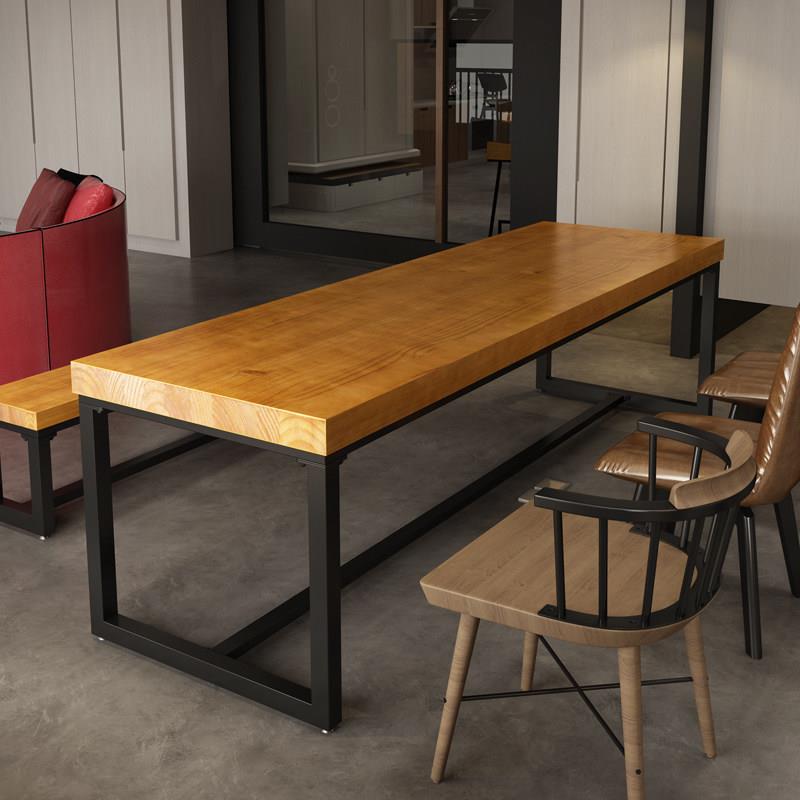 北欧实木脑桌台电式简约现长桌工作台家用代餐桌qzh2238长条桌书