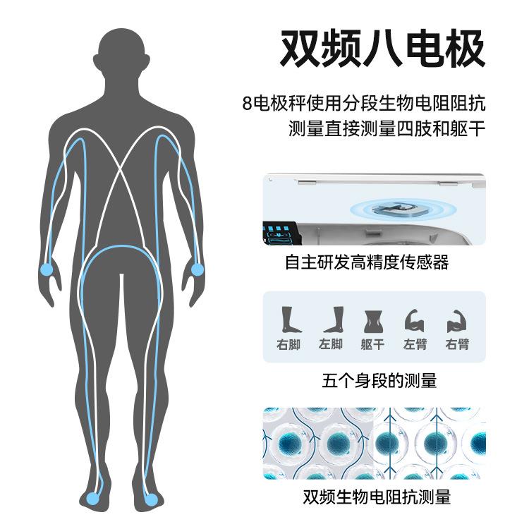 沃莱厂家智能家用体脂秤便捷测脂八电极精准人体秤小型体重秤