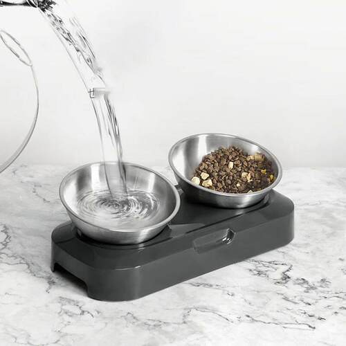 Stainless Steel Cat Bowl Easy to Clean Dog Food and Water Bo