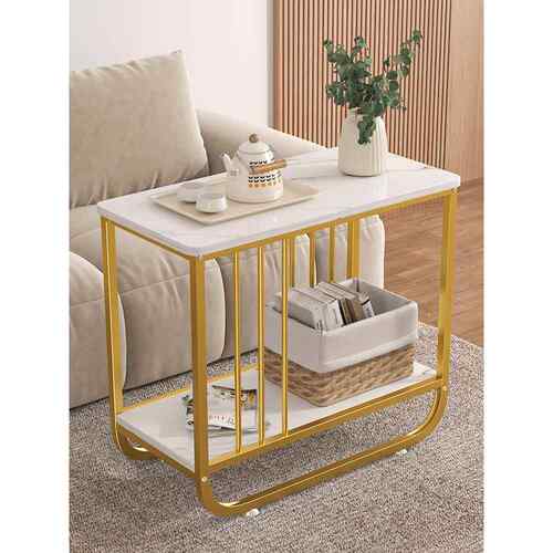 A6L沙发边几茶几可移动茶桌边柜大理石纹置物架客厅方桌家用现代