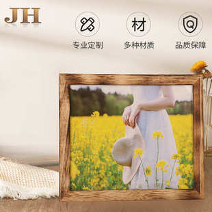 饰批发 简约创意复古碳化做旧木制相框风景照片摆台家庭纪念家居装
