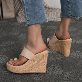 坡跟套趾罗马凉鞋women fashion wedge heels sandals for shoes