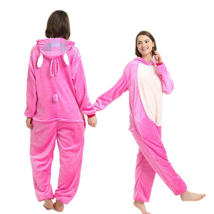 2026新款法兰绒动物连体睡衣儿童熊猫卡通爬爬服演出服情侣家居服