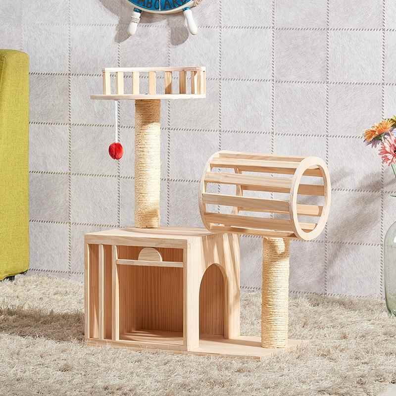 高档多省包邮中小爬型实木猫剑麻猫猫房窝子猫抓柱猫玩具架宠物用