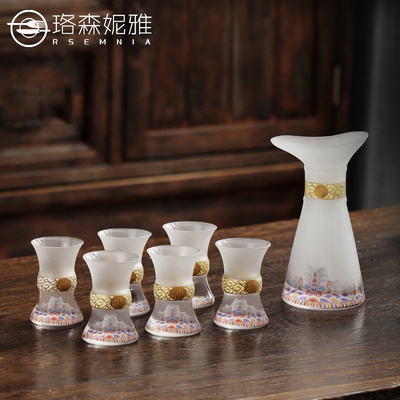 Rsemnia玻璃分酒器白酒套装礼盒家用温酒器烫酒壶中式轻奢小酒杯