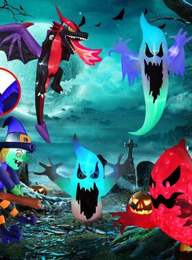 挂万圣节充气模户装饰窗户外悬RSV庭院装饰布置道气具