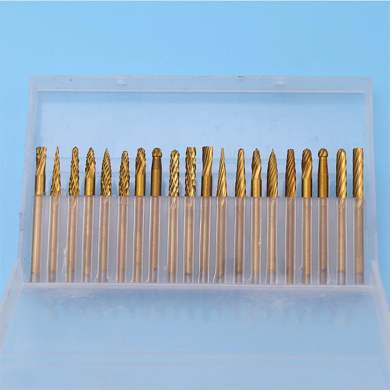 镀钛钨钢磨头硬质合金旋转锉根雕工具木雕打磨头木工雕刻刀