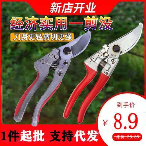 厂家直销v8v9修枝剪园林剪刀果枝剪树枝花枝园艺剪枝剪现货