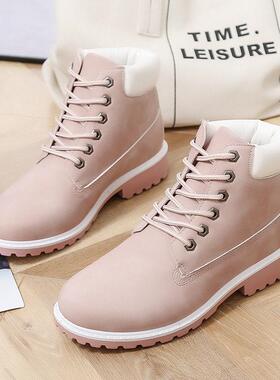 马丁靴 Women fashion sneakers Large size leather Boots 42 43