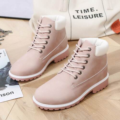 马丁靴 Women fashion sneakers Large size leather Boots 42 43