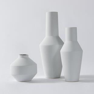 艺贝子意式极简样板房丹麦风设计日式陶瓷花器花瓶摆件客厅插花瓶