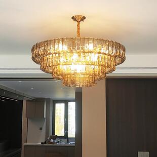 法轻奢复古玻璃厅别墅客厅灯饰73中餐古创意卧室酒店装 吊 饰圆形式