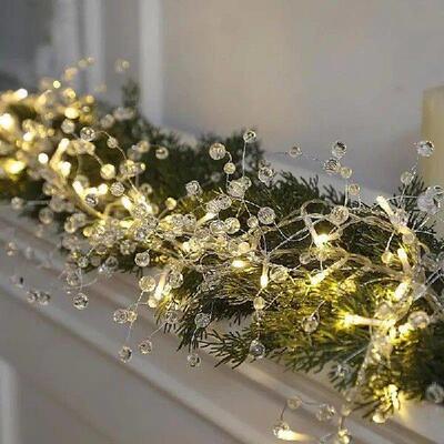 Crystal Garland Strands 3.6 Ft Pearls String Wedding