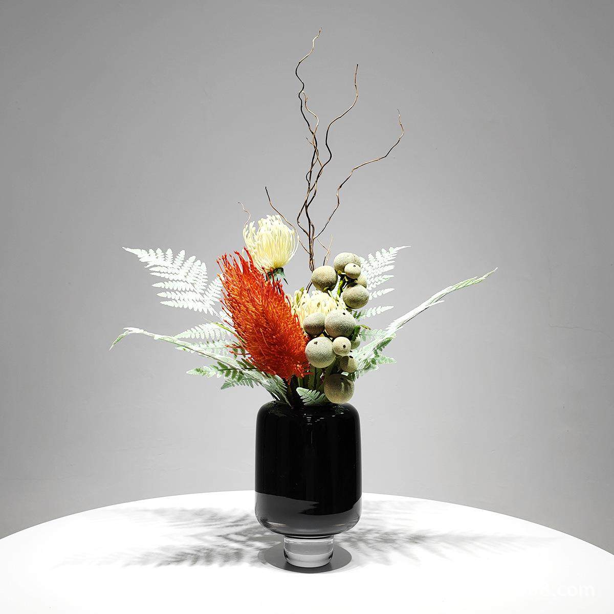 现代仿真花艺套装花器插花样板间售楼部吧台茶几客厅桌面装饰摆件