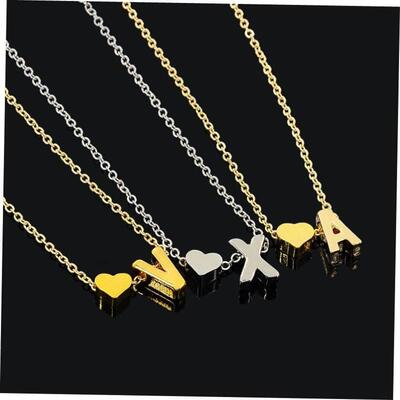 fashion jewelry necklace letter short women chain heart