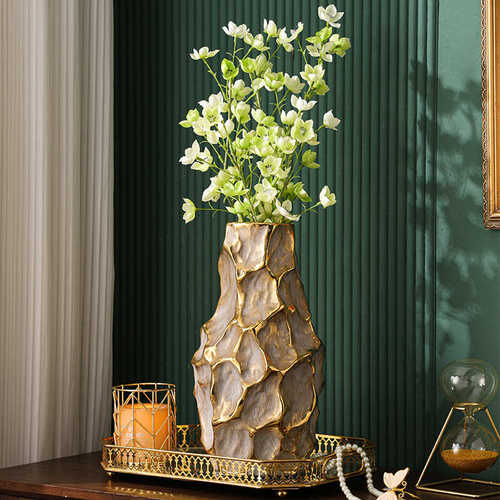 做复古感旧花陶瓷花瓶摆件家居装饰高级客厅电视柜花瓶器摆件插花