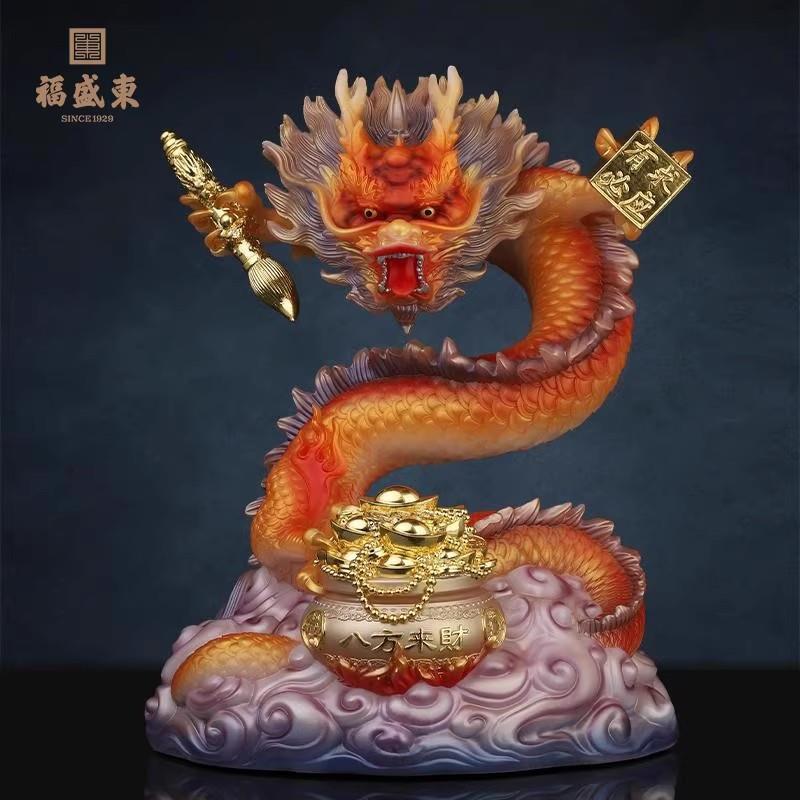 龙王真身四海龙王东海西海南海北海龙王神像仿汉白玉聚宝盆摆件