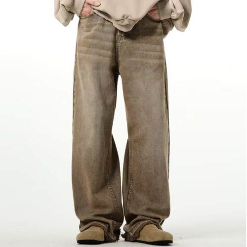 Men ' s High Street Style Loose Fit Jeans , Vintage Washed