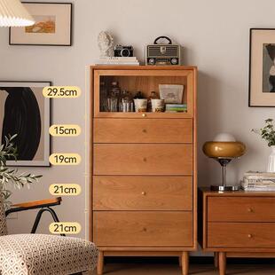 全实木柜五斗储物KPT柜可定日橱式沙发柜卧室抽屉柜客厅边五斗储