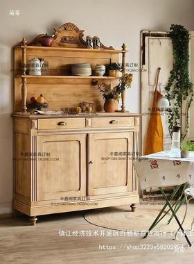 复古原木开放式餐柜中古43466做花旧置物展示棚柜影怀旧边储物柜