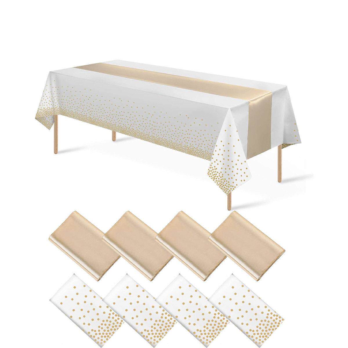 Plastic Table Cloth Disposable Tablecloth Party Table Cover - 实物图
