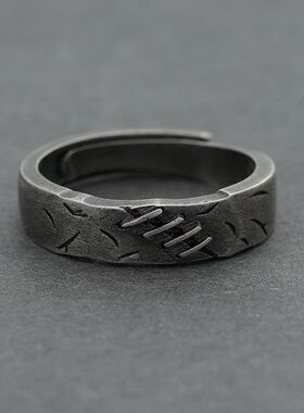 小众冷门戒指男款复古《伤疤》复古戒指情侣戒指镀学生个性情人节