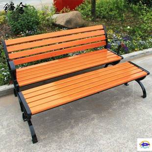户外公园椅长椅实木塑木铸铁铝靠背休闲椅户外休息社区椅凳