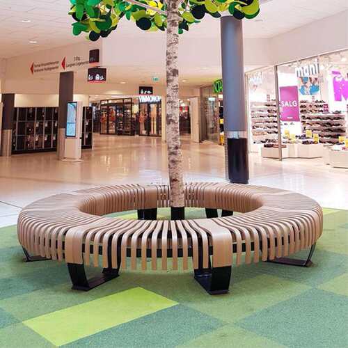 夹板切片树池座椅商场美陈酒店民宿写字楼架空层别墅小区创意坐凳