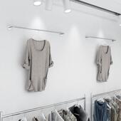 服装 店不锈钢正挂衣服架银色实心挂衣架 店衣架展示架上墙男女童装