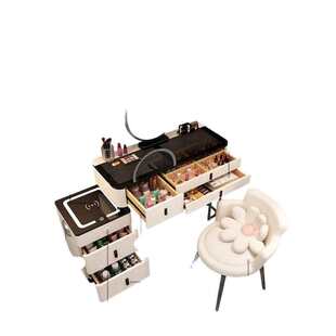 2025卧室化妆台现代简约多功能一体柜化妆桌智能梳妆台无线充电