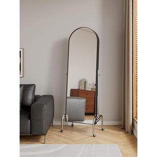 移动穿衣家用落地镜调杂志架置物书架卧KYH室可节旋转镜子可全身