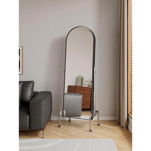 移动穿衣家用落地镜调杂志架置物书架卧KYH室可节旋转镜子可全身