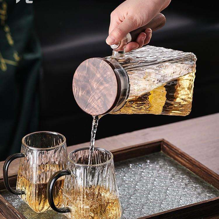 高硼硅透明玻璃凉水壶带过滤可冰箱冷藏牛奶果汁家用大容量凉水壶