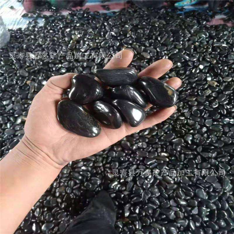 厂机家精抛雨花卵石黑卵色白色制抛光鹅石五彩雨花石砾335石石