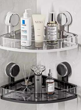 吸盘置物架免式打纳孔壁挂室NUZ挂架卫生浴间洗漱台墙上转角三角