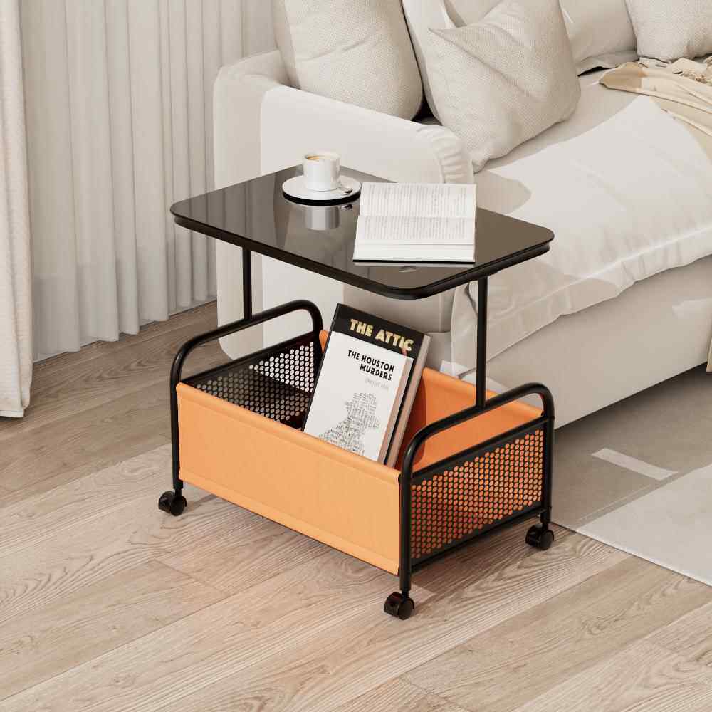 轻奢客厅多功能小推车边几奶油风玻璃茶几网红创意卧室床头侧边柜