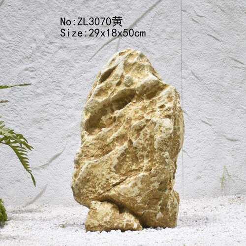 新中式入户玄关仿真造景假山石头景观室内大屏风采光井黑松装饰品