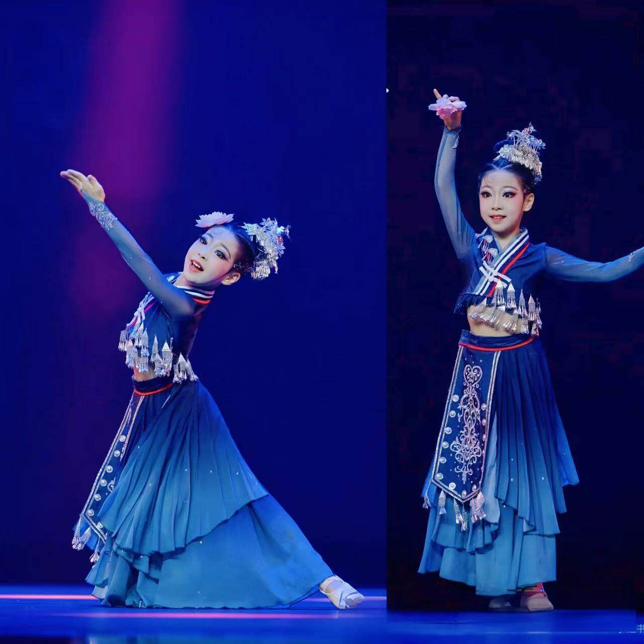 民族舞蹈服装花儿剧目服女子独舞苗族舞台演出表演服装饰艺考定制