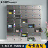 不锈钢茶水柜食堂碗柜学校餐具柜餐盘柜员工车间水杯存放柜储物柜