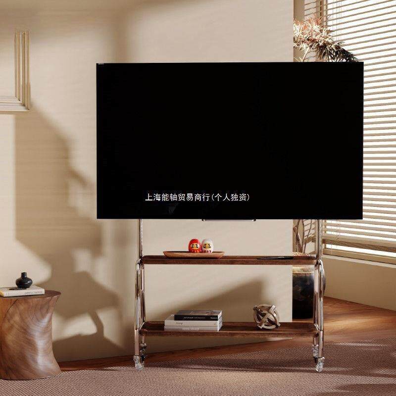 y&电视落地支架移动不锈钢带轮移动式客厅卧室43简约75通用挂架