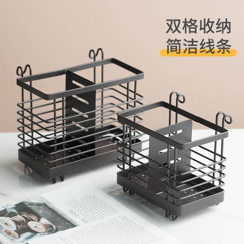 壁挂式家用筷子筒铁艺筷子置物架沥水筷子架厨房筷子篓免打孔铁艺,餐饮具,餐具笼/架,淘宝优惠券,粉丝福利购,淘宝优惠卷