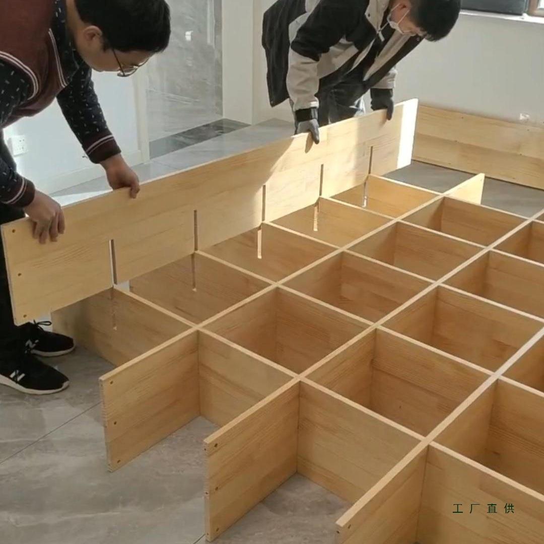 书柜定制整墙格子架家用一体满墙实木收纳橱落地简易书架尺寸定图片