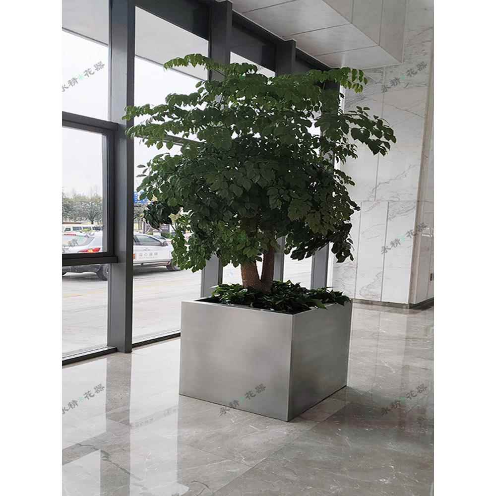 不锈钢花箱室内户外树池种植箱定制广场移动花盆室外组合花槽花钵