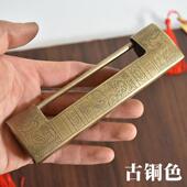 中式 木箱子锁扣钥匙锁古典家俱抽屉书柜子门横开 彷古铜挂锁老式