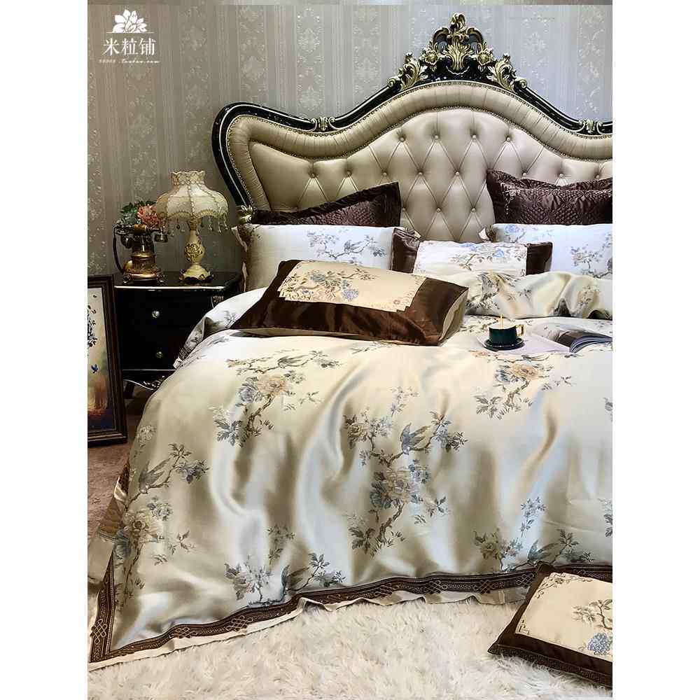 正品欧式贡缎提花全庆纯棉四件套棉 高婚床上用品端被套床单床盖