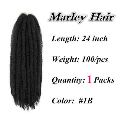 24 in Marley Hair Long Afro kinky Twist Braiding Extensions