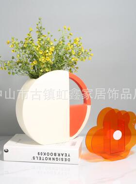 北欧轻奢陶瓷花瓶创意摆件客厅干燥花插花花器玄关茶几餐桌装饰摆