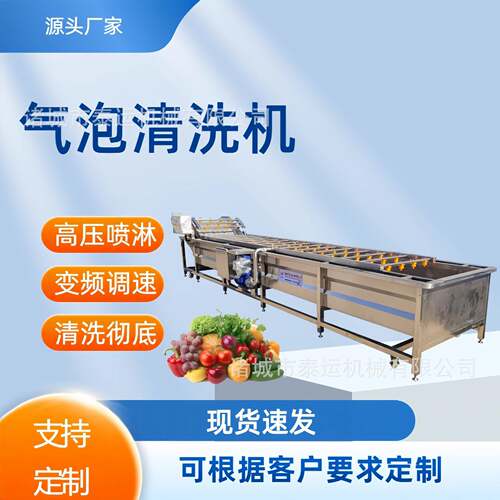 鲜玉米毛豆气泡喷淋设备不锈钢蓝莓油桃气泡清洗机竹笋去杂鼓泡机