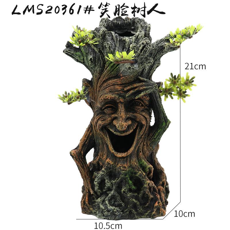 新款直销新款创意鱼缸造景大树人枯木树干树脂工艺品装饰摆件 跨
